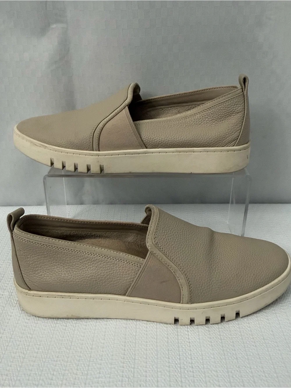 Vionic Cambria Shoes Womens Size 9.5 Beige Leather Loafer Flats Minimalist